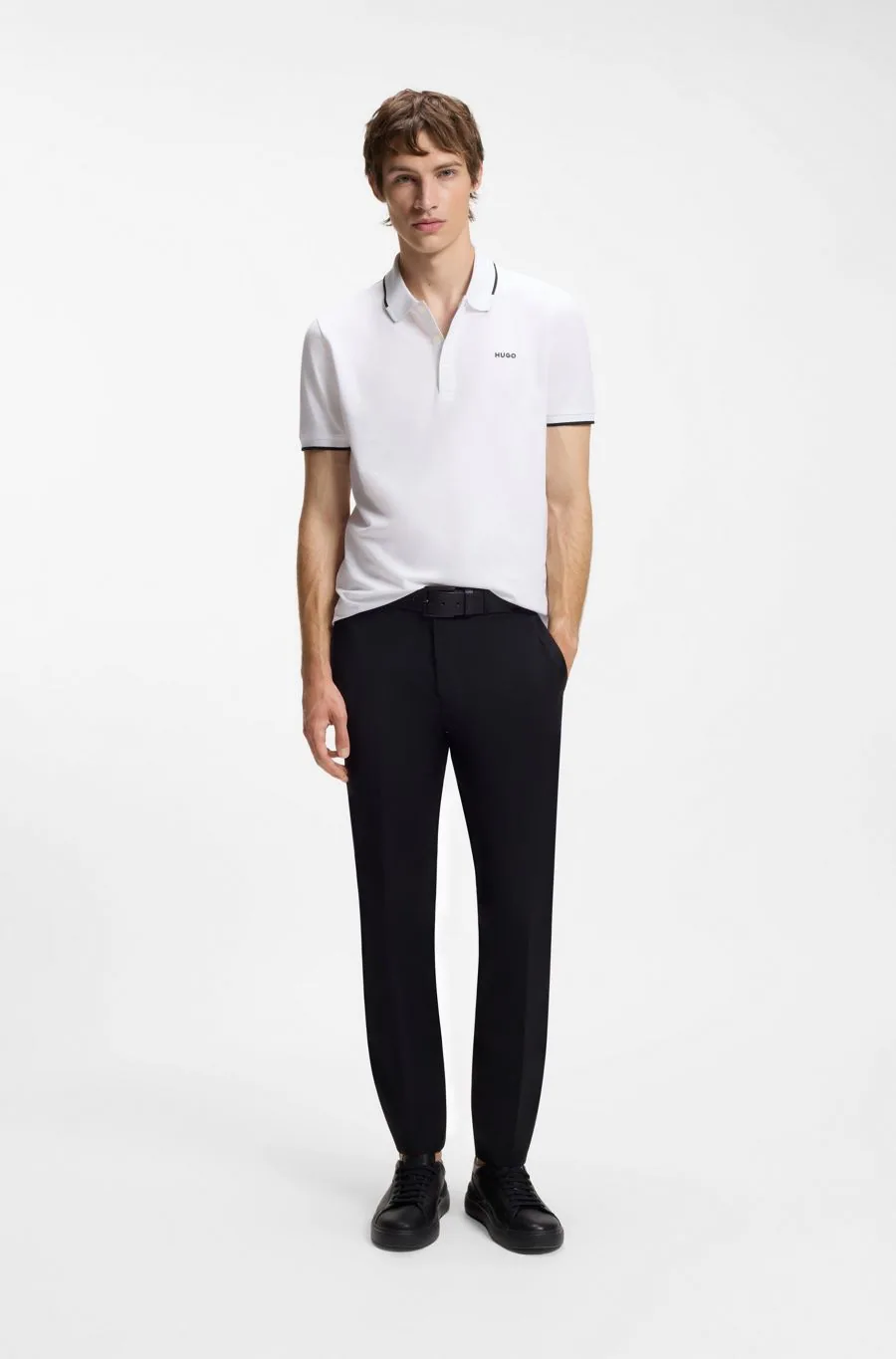 Поло Hugo Boss slim fit зі стрейч-бавовни — фото 3